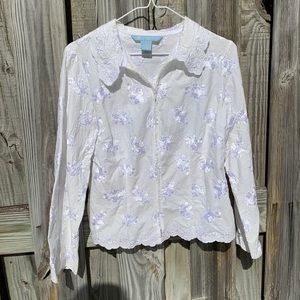 Fresh Twist Cotton Long sleeve Zipper Blouse